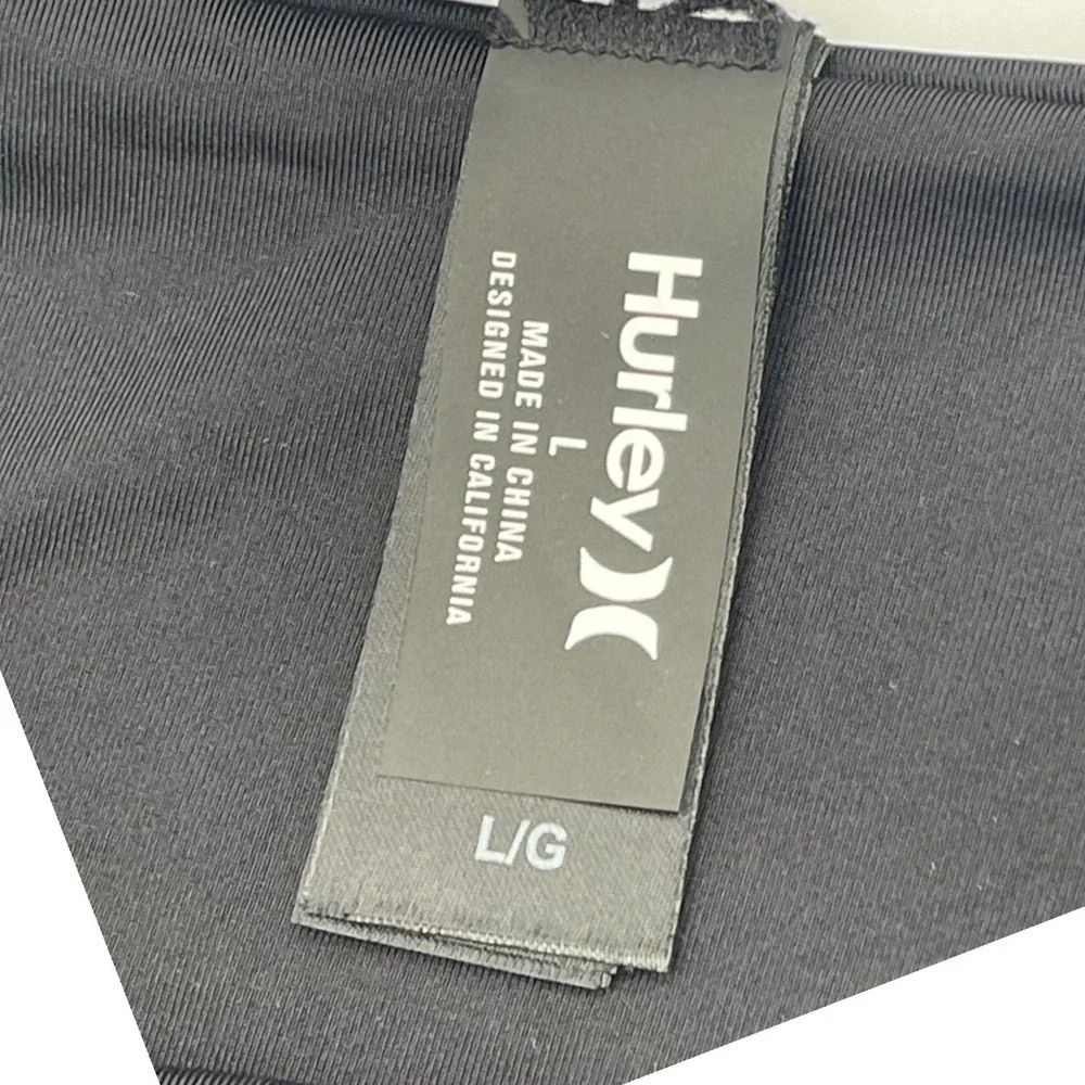 Hurley Womens Solid Full Bottom Bikini Swimsuit Bottoms Black Size L 2pk NWT